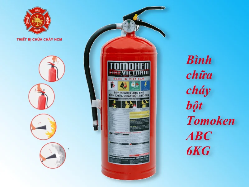 Bình chữa cháy bột tomoken 6kg