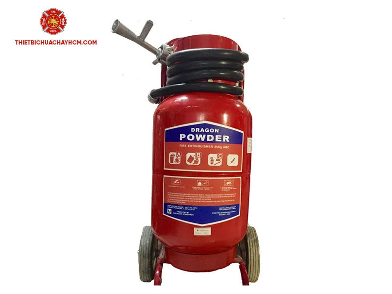 Bình chữa cháy bột xe đẩy Dragon Powder ABC 35kg